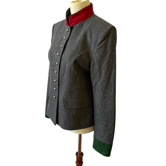 GOSSI TRACHTEN BLAZER VINTAGE 100% FELTED WOOL AUSTRIAN BAVARIAN ELEGANCE 36-6 - Picture 4 of 12